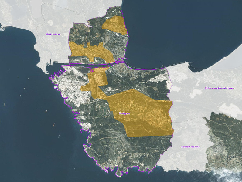 Déploiement de la fibre optique sur Martigues - Carte