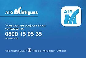 « Allô Martigues - L'appli » (verso de la carte)